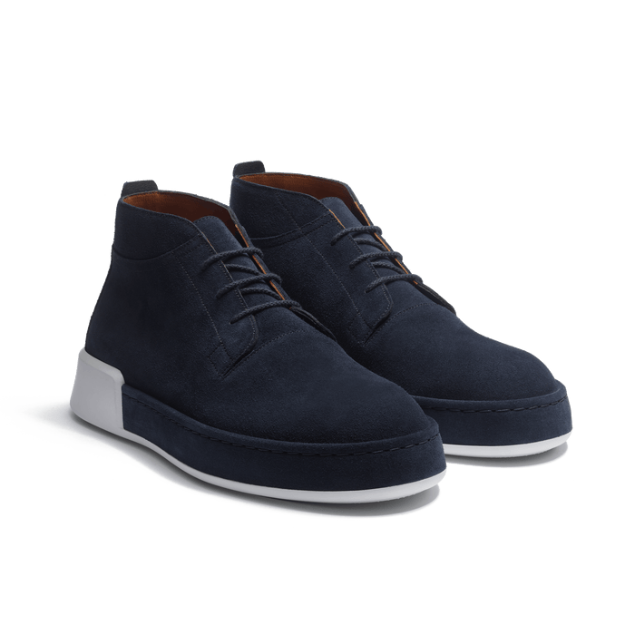 J.m. Weston Bottine On Weekend En Cuir Veau Velours Marine