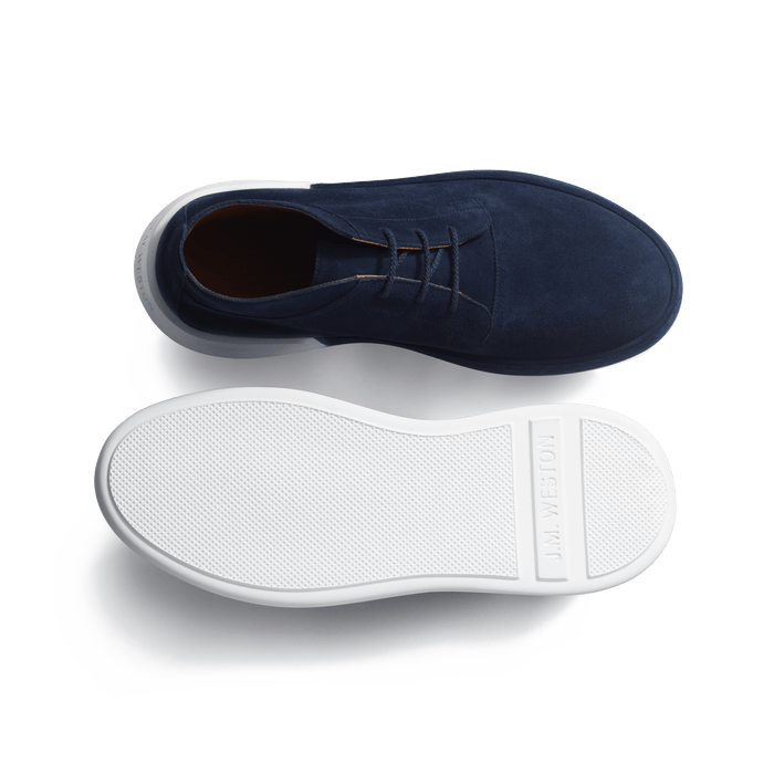 J.m. Weston Bottine On Weekend En Cuir Veau Velours Marine