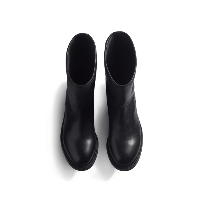 J.m. Weston Bottine Pompier Homme En Cuir Veau Hydrofuge Noir