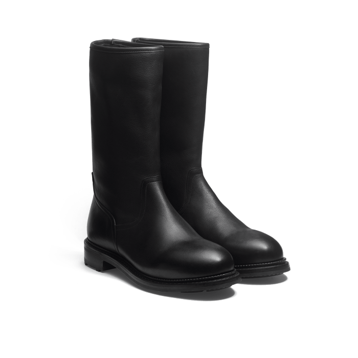 J.m. Weston Bottine Pompier Homme En Cuir Veau Hydrofuge Noir