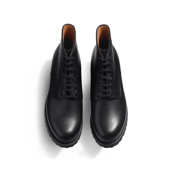 J.m. Weston Bottine Worker Femme En Cuir Veau Lisse Noir