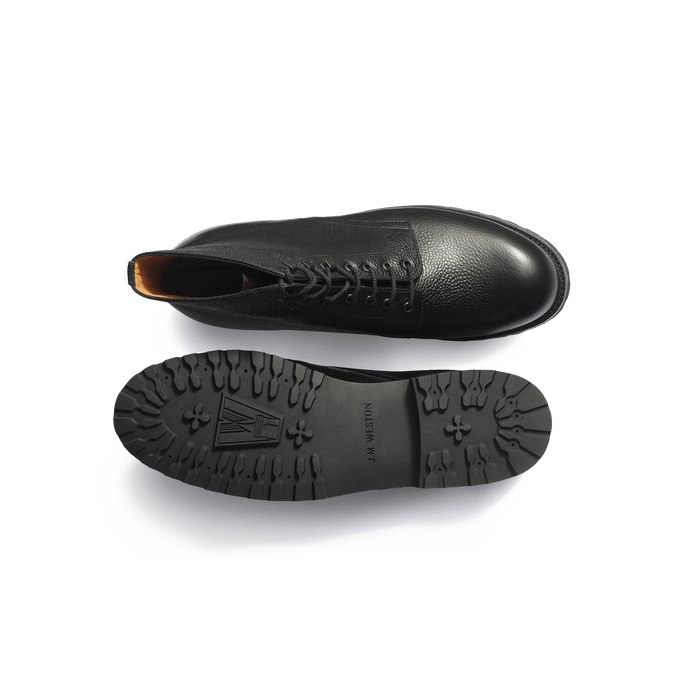 J.m. Weston Bottine Worker Homme En Cuir Veau Grainé Noir