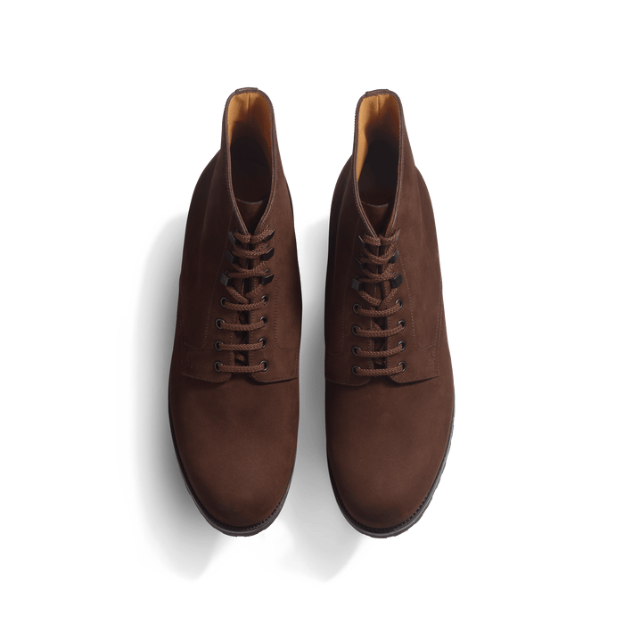 J.m. Weston Bottine Worker Homme En Nubuck Marron Foncé