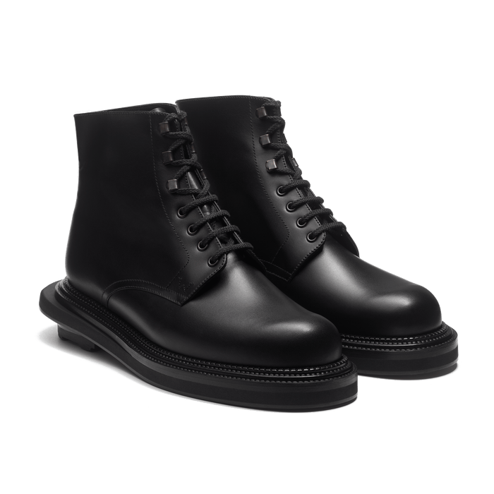 J.m. Weston Bottine Worker J.M. Weston X Sacai En Cuir Veau Box Noir