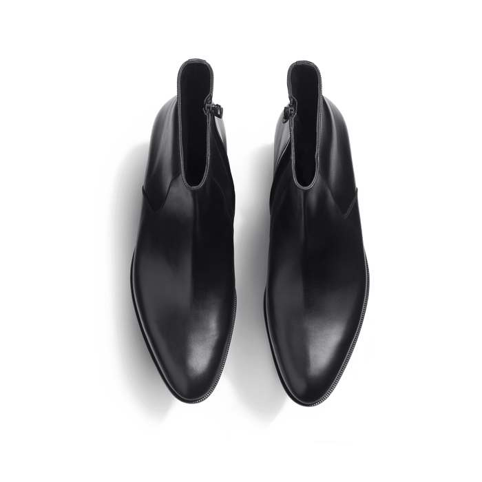 J.m. Weston Bottine Zippée West Homme En Cuir Lisse Noir