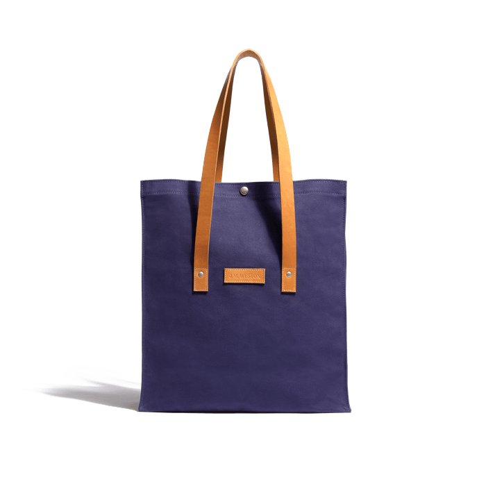 j.m. weston Cabas Grand Modèle Ichizawa en Toile de coton Bleu et cuir végétal