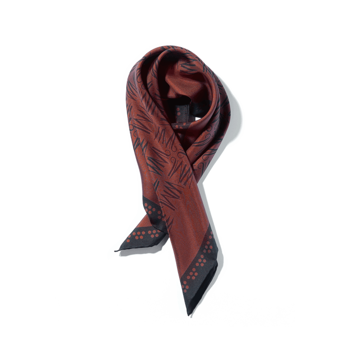 J.m. Weston Carré De Soie Les Promeneurs En Soie Burgundy