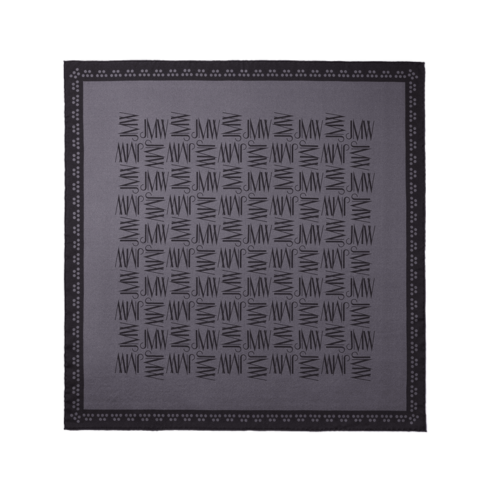 j.m. weston Carré de soie Les Promeneurs en soie gris asphalte