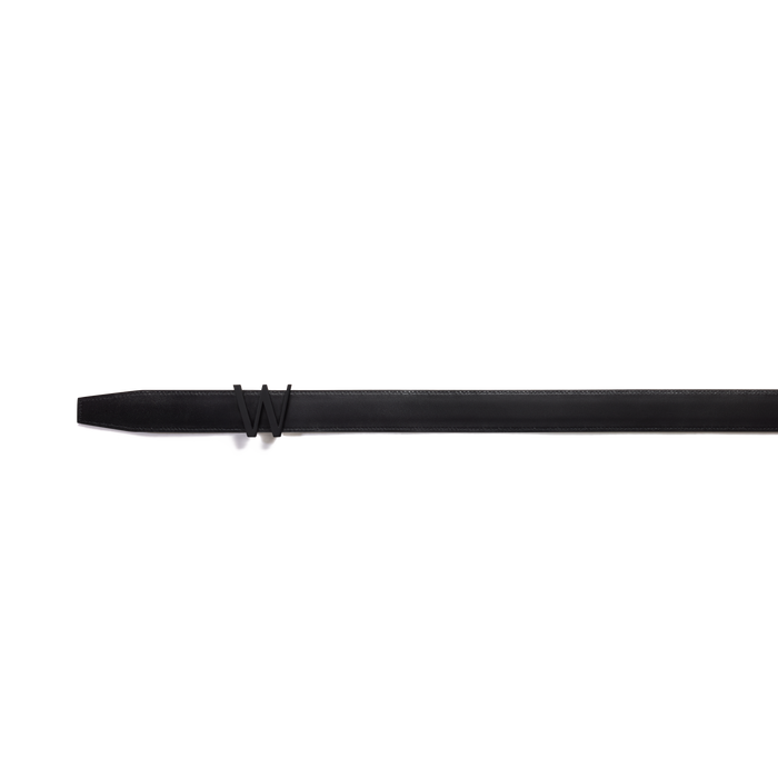 J.m. Weston Ceinture Courcelles Cuir Veau Velours Noir & Cuir Veau Liégé Noir