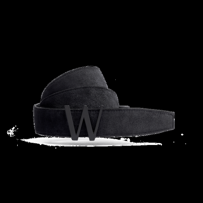 j.m. weston Ceinture Courcelles Cuir veau velours noir & cuir veau liégé noir