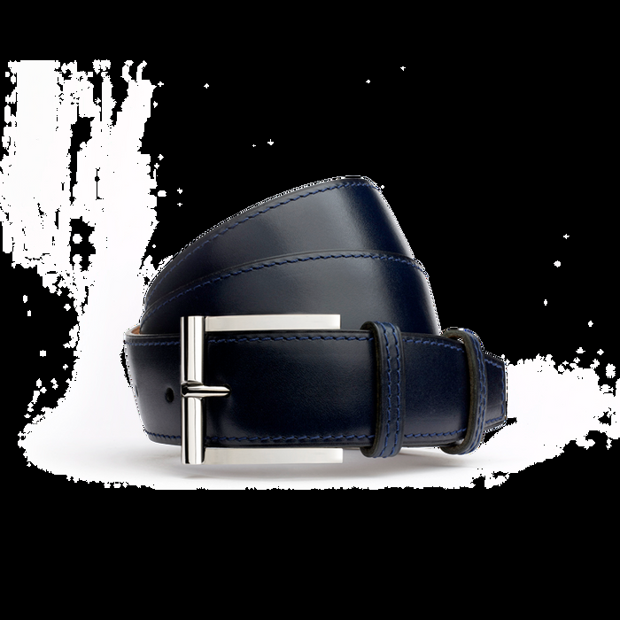j.m. weston Ceinture Demi-Jonc Cuir veau box bleu océan