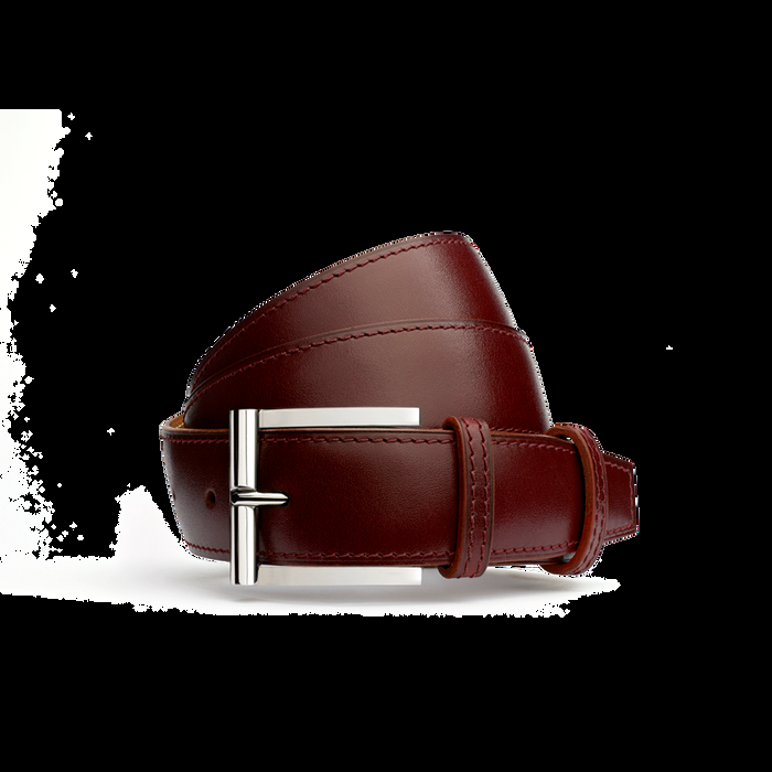 j.m. weston Ceinture Demi-Jonc Cuir veau box bordeaux toucan
