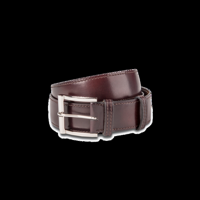 j.m. weston Ceinture Demi-Jonc Cuir veau finition patinée bordeaux