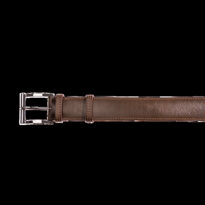 J.m. Weston Ceinture Demi-Jonc Cuir Veau Finition Patinée Marron Bergeronnette