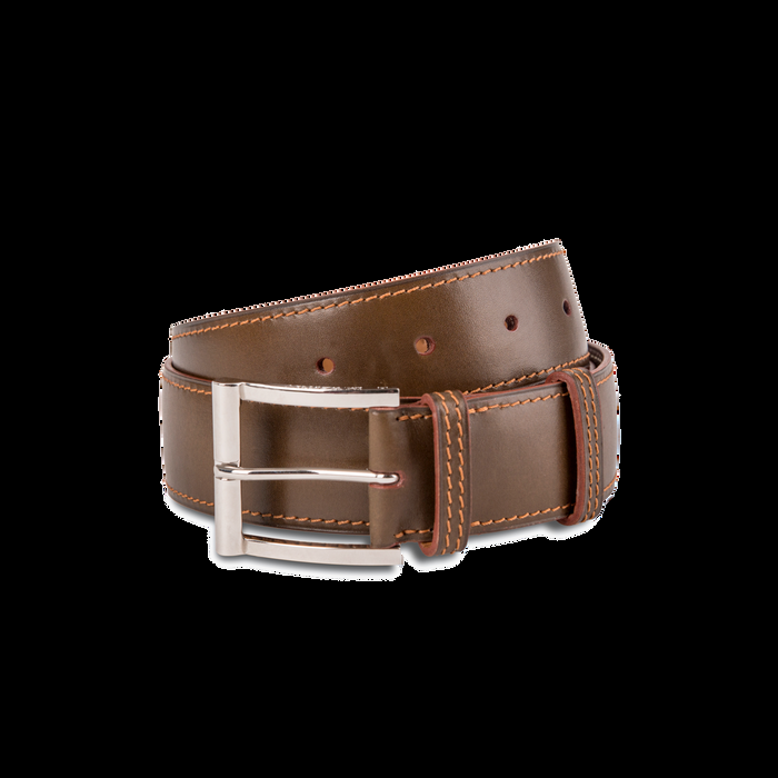 j.m. weston Ceinture Demi-Jonc Cuir veau finition patinée marron bergeronnette