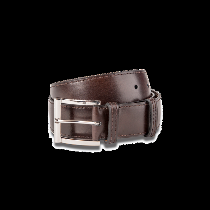 j.m. weston Ceinture Demi-Jonc Cuir veau finition patinée marron mélèze