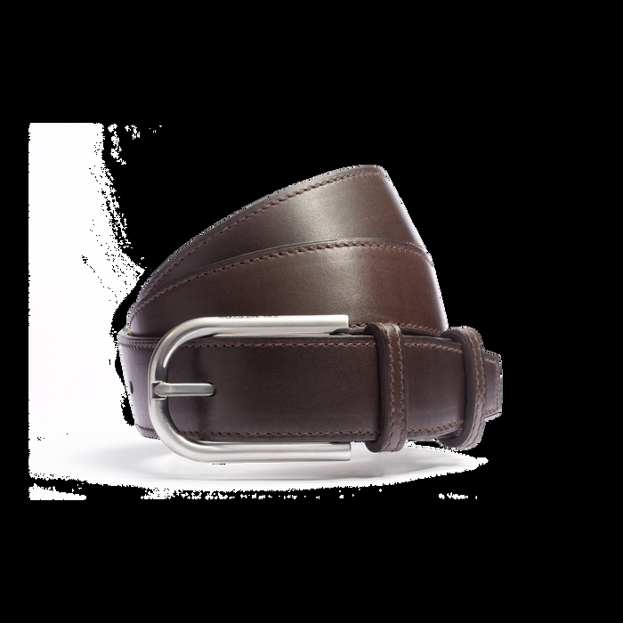 j.m. weston Ceinture Golf Cuir veau lisse marron café & doublure veau gold