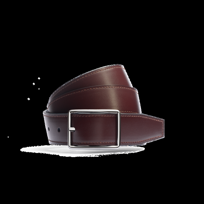 j.m. weston Ceinture Iéna Cuir veau box burgundy & cuir veau box marine essentiel