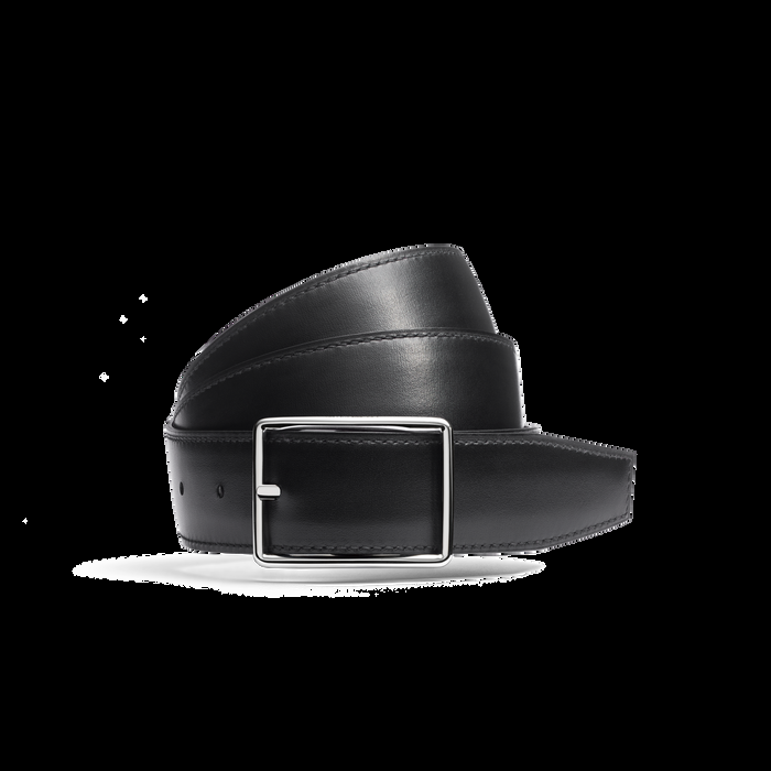 J.m. Weston Ceinture Iéna Cuir Veau Box Terre D'ombre & Cuir Veau Box Noir