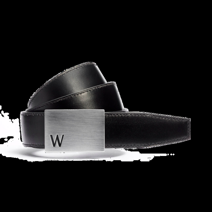 J.m. Weston Ceinture Marais Cuir Taurillon Bleu Jeans & Cuir Veau Liégé Noir