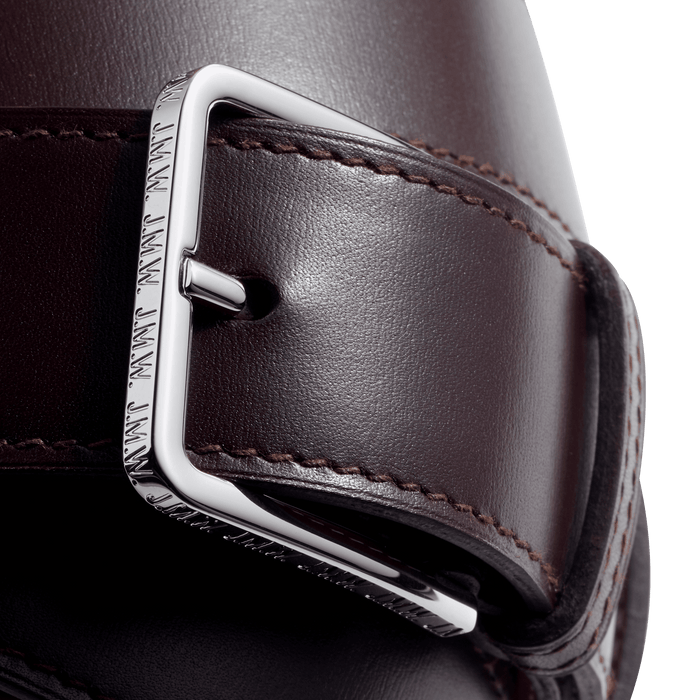 J.m. Weston Ceinture Signature Cuir Veau Box Terre D'ombre