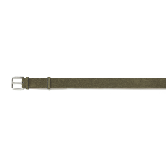 J.m. Weston Ceinture Signature Cuir Veau Velours Kaki
