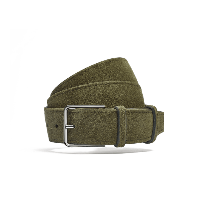 j.m. weston Ceinture Signature Cuir veau velours kaki
