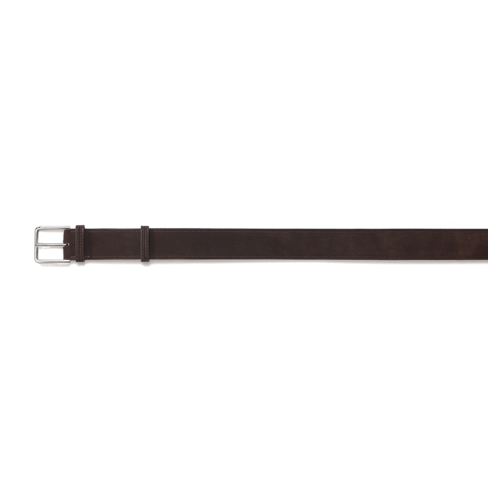 J.m. Weston Ceinture Signature Cuir Veau Velours Marron Foncé