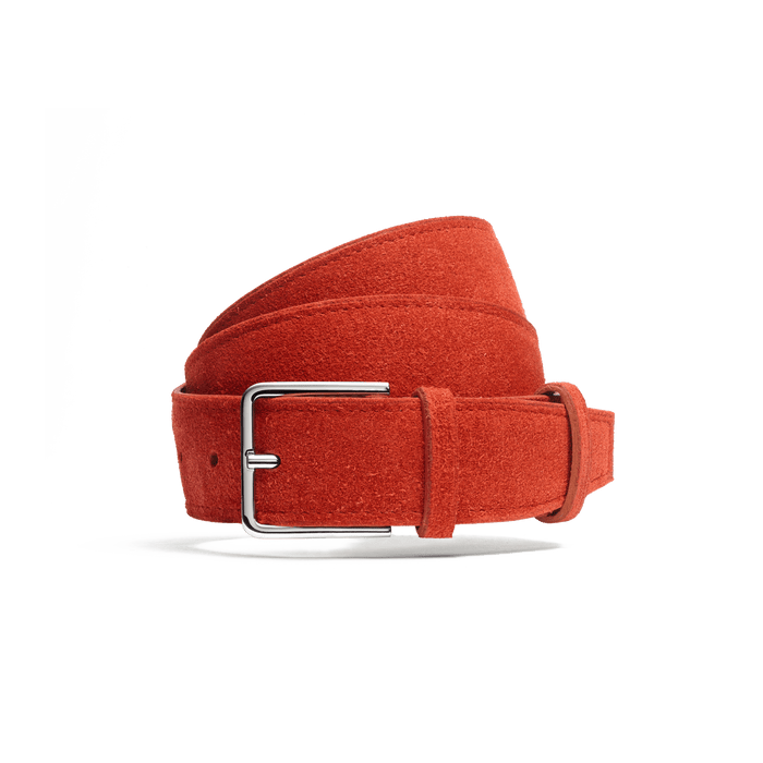 j.m. weston Ceinture Signature Cuir veau velours orange