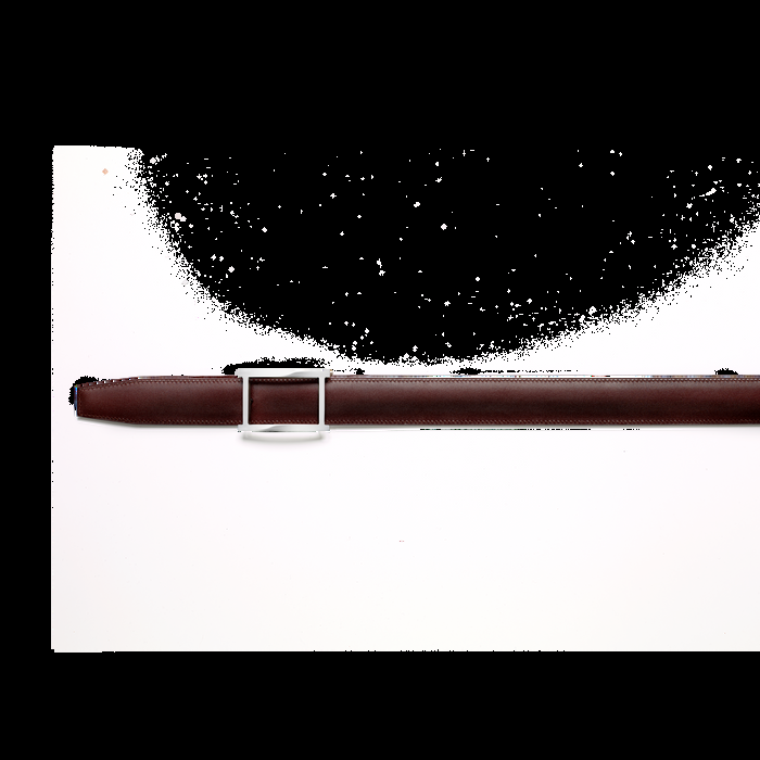 J.m. Weston Ceinture Vice-Versa Cuir Veau Box Burgundy & Cuir Veau Box Bleu Marine Essentiel