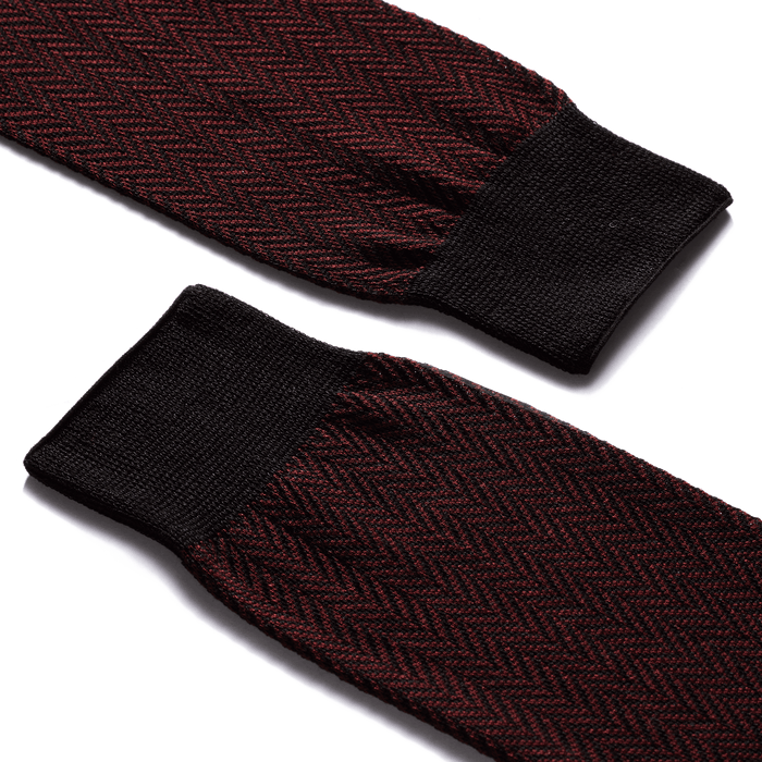 J.m. Weston Chaussettes Chevrons Courtes En Coton Bordeaux Et Noir