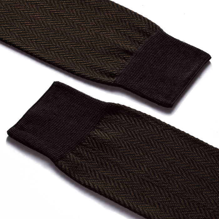 J.m. Weston Chaussettes Chevrons Courtes En Coton Marron Et Noir