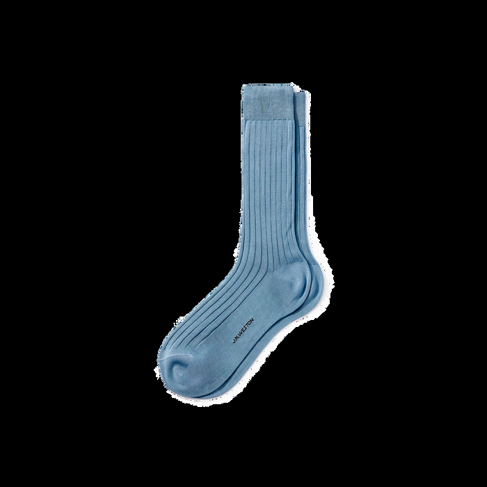 j.m. weston Chaussettes Fil d'Ecosse courtes Coton bleu gris
