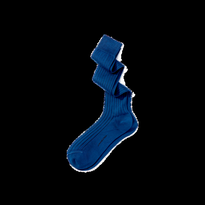 j.m. weston Chaussettes Fil d'Ecosse hautes Coton bleu jean
