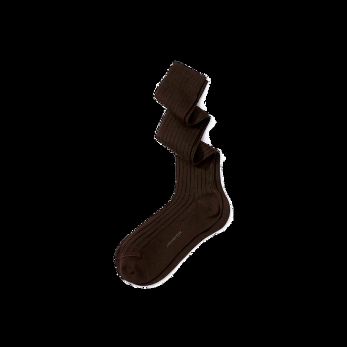j.m. weston Chaussettes Fil d'Ecosse hautes Coton marron chocolat