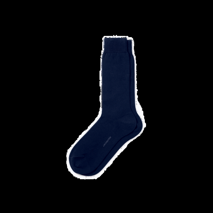 j.m. weston Chaussettes non côtelées courtes Coton bleu marine