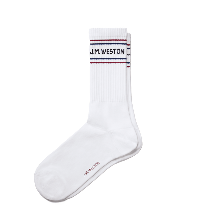 j.m. weston Chaussettes Sport courtes à bandes en Polyamide blanc