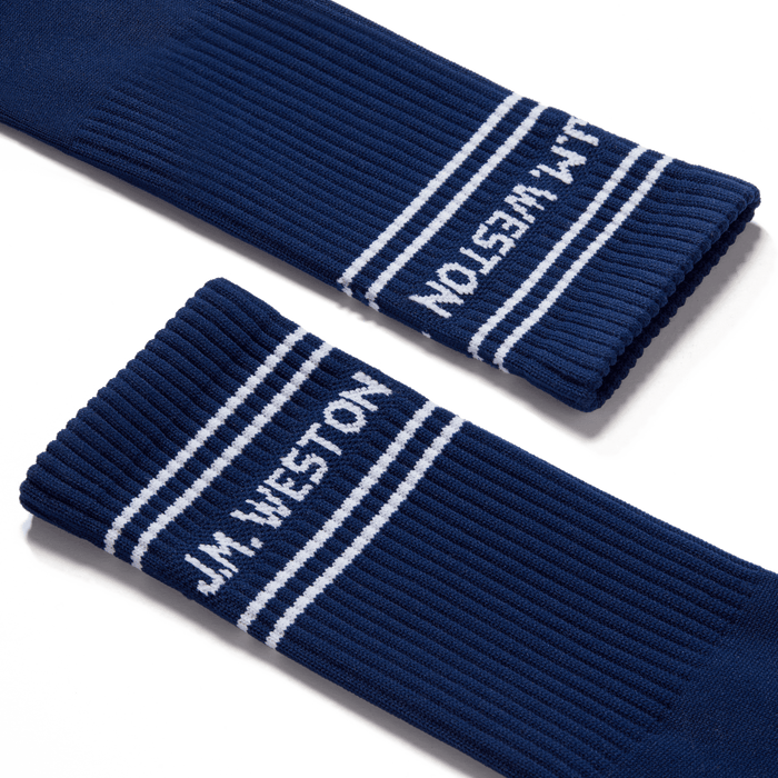 J.m. Weston Chaussettes Sport Courtes à Bandes En Polyamide Bleu Marine