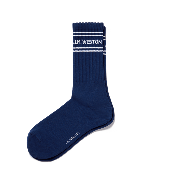 j.m. weston Chaussettes Sport courtes à bandes en Polyamide bleu marine