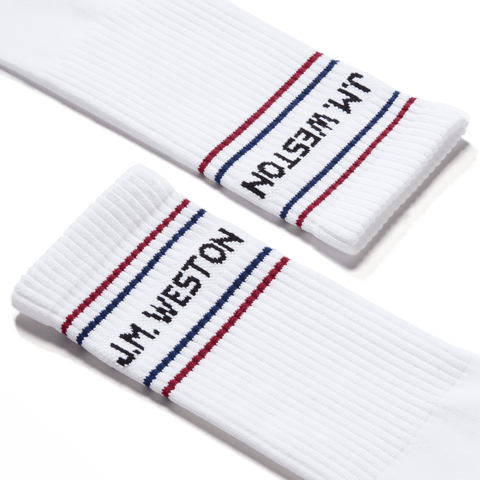 J.m. Weston Chaussettes Sport Courtes à Bandes En Polyamide Blanc