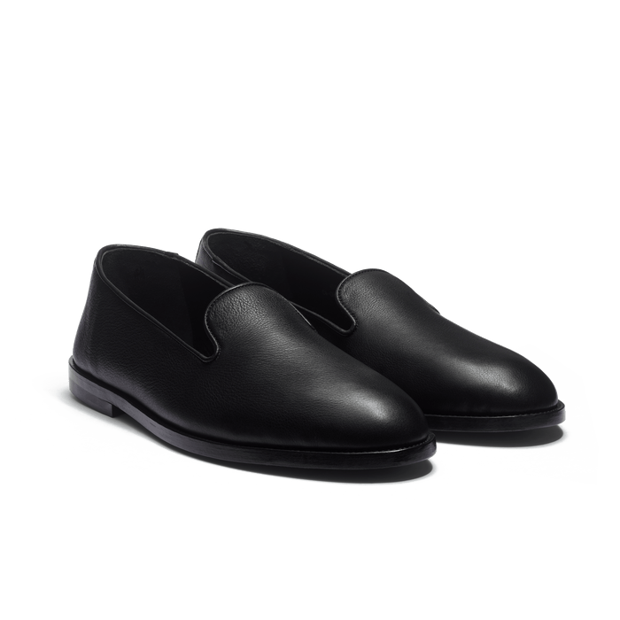 J.m. Weston Chausson Wakey Homme En Cuir Veau Souple Noir