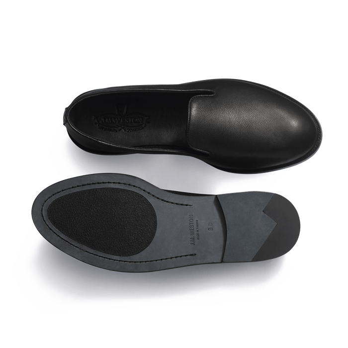 J.m. Weston Chausson Wakey Homme En Cuir Veau Souple Noir