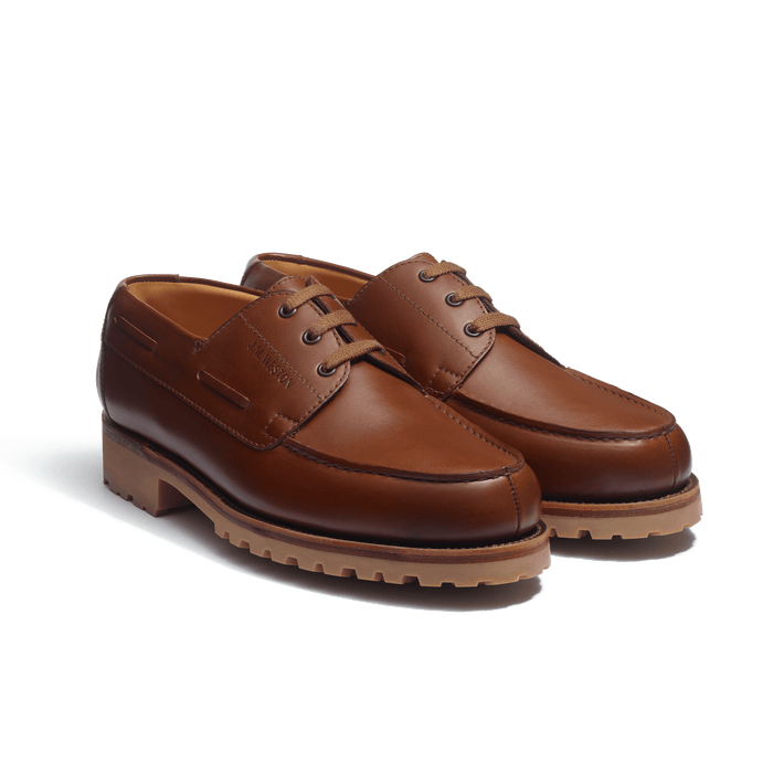 J.m. Weston Derby Bateau Homme En Cuir Lisse Marron Chêne