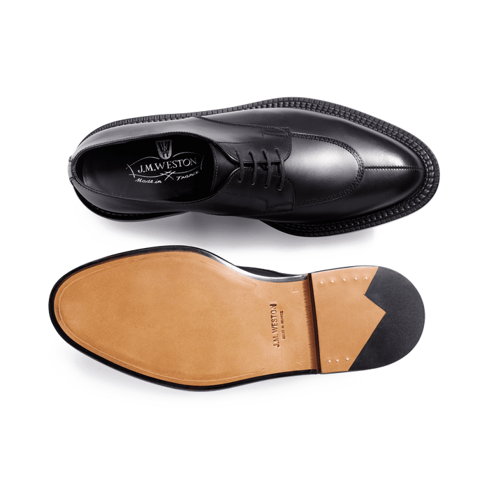 J.m. Weston Derby Demi-chasse Daphné Femme En Cuir Lisse Noir