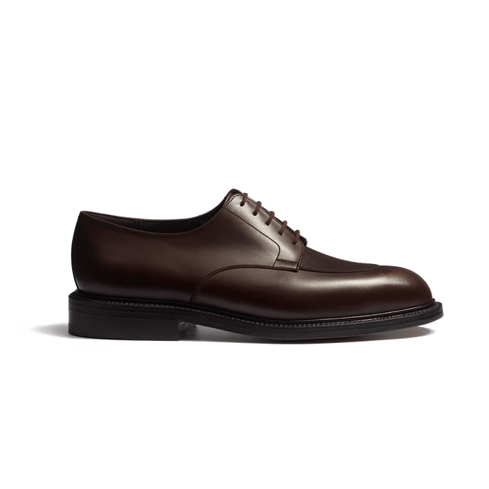 j.m. weston Derby demi-chasse homme en cuir lisse marron patiné