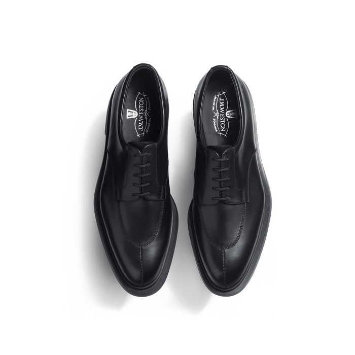 J.m. Weston Derby Demi-Chasse Walker Homme En Cuir Lisse Noir