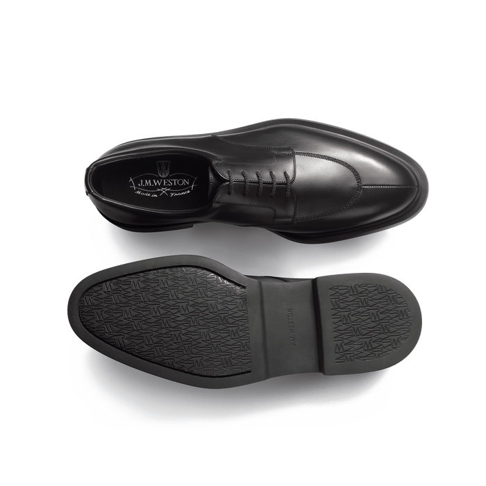 J.m. Weston Derby Demi-Chasse Walker Homme En Cuir Lisse Noir