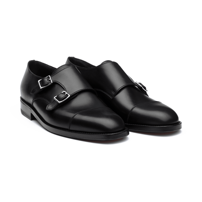 J.m. Weston Derby Double Boucle Femme En Cuir Lisse Noir