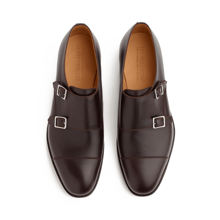 J.m. Weston Derby Double Boucle Homme En Cuir Lisse Marron