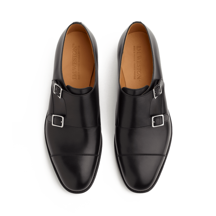 J.m. Weston Derby Double Boucle Homme En Cuir Lisse Noir